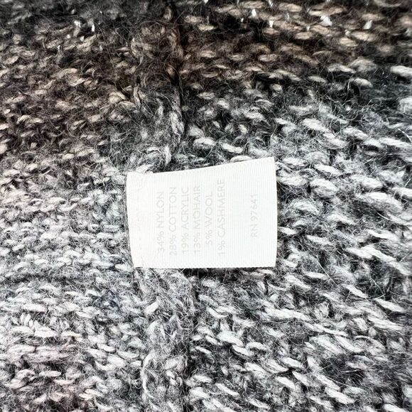 J Jill Cardigan Sweater Womens Medium Gray Mohair Wool Cashmere Pockets Button - Picture 7 of 10
